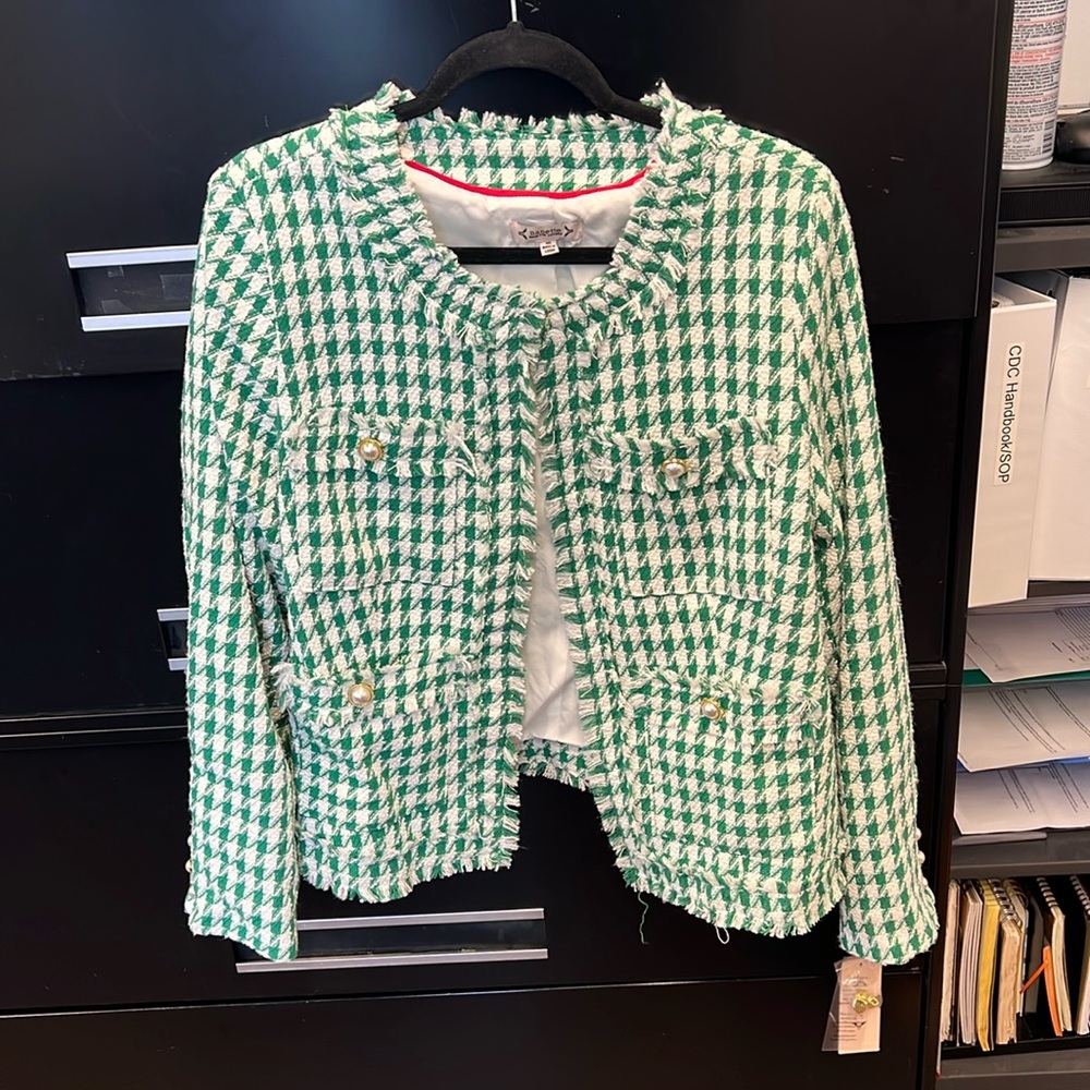Nanette green and white blazer